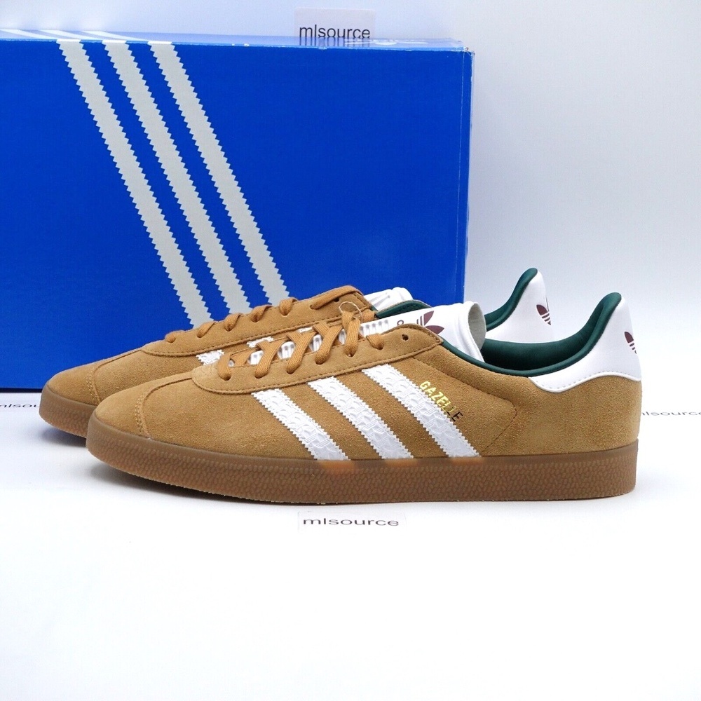 NWT Adidas Originals Gazelle in Mesa | Suede Sneakers | Brown White Green